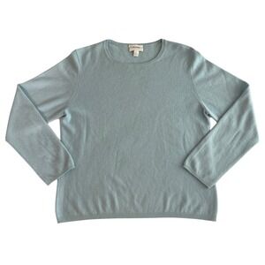 Charter Club Cashmere Light‎ Blue Crewneck Soft Minimalist Quiet Luxury L SOFT